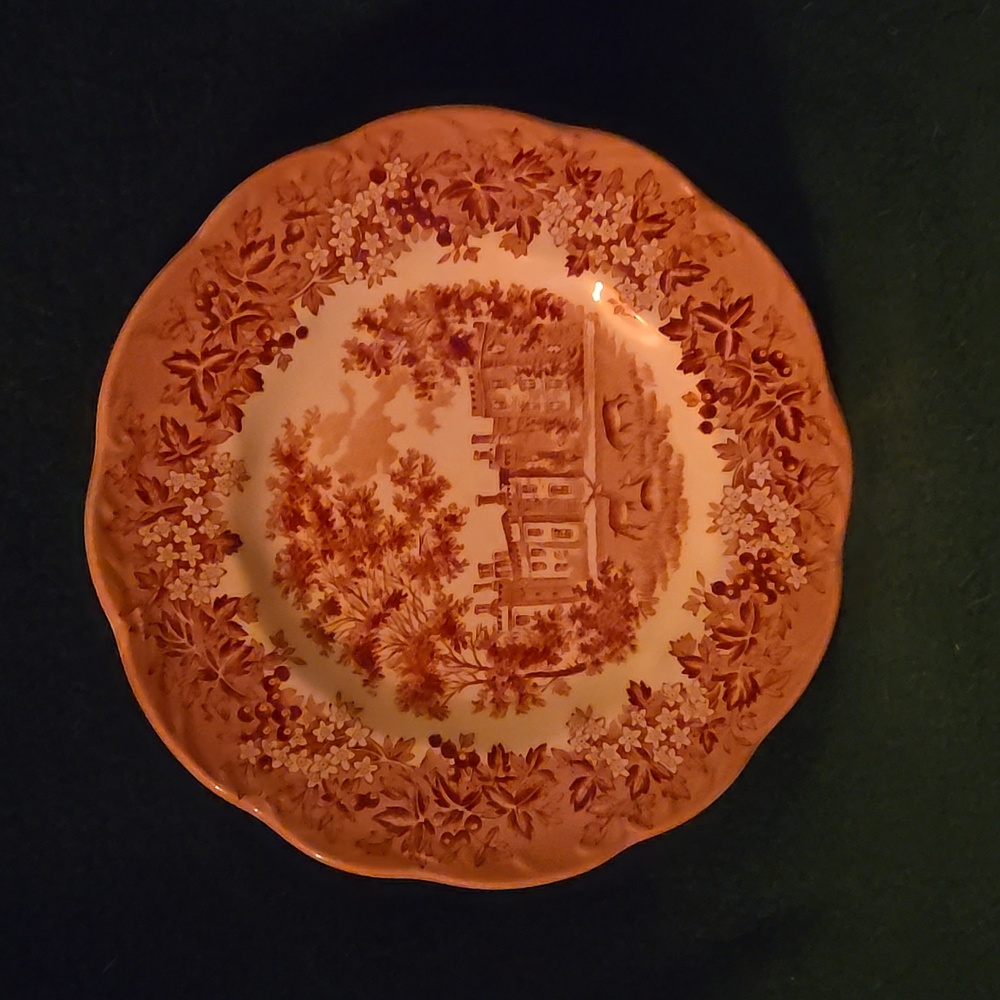 Classic Pink Scenic Dinner Plates. - Picture 10 of 11